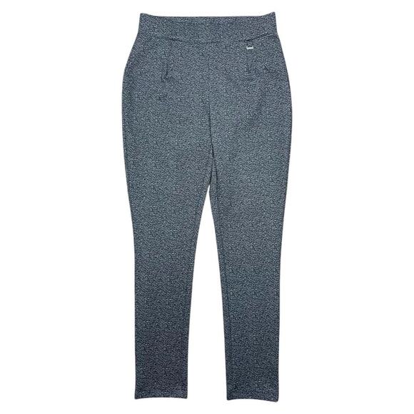 DKNY Stretch Knit Pants Trousers Black Grey Slim Tapered High Rise Size Small - Picture 1 of 8